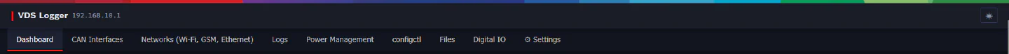 vdswebmgr navigation bar